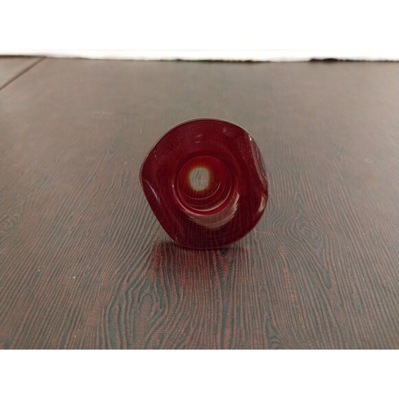 Miniature Burgundy Glass Hat-Shaped Decorative Figure - Picture 2 of 3